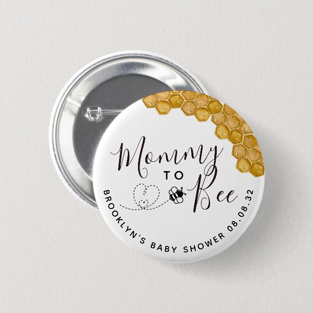 Niedliche Mommy to Bee Baby Dusche Button (Vorne & Hinten)