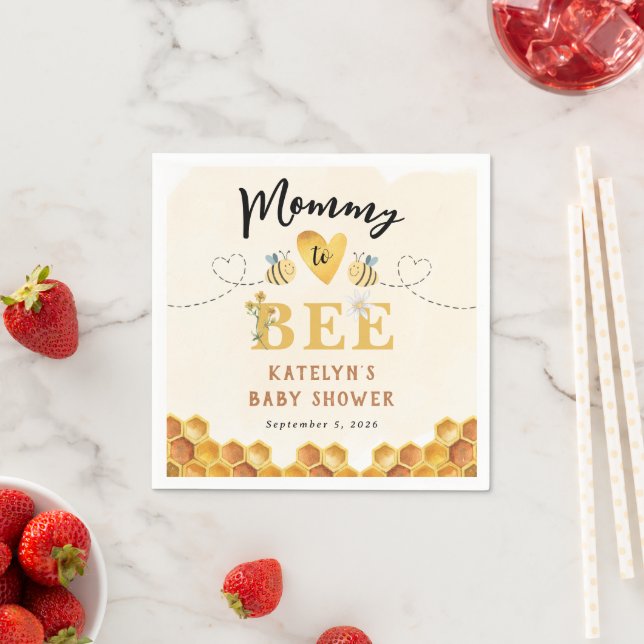 Niedliche Mommy to Bee Gender Neutrale Babydusche Serviette (Beispiel)