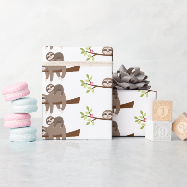 Niedliche Mommy- und Baby-Unisex-Hustenpackung Geschenkpapier (Babyparty)