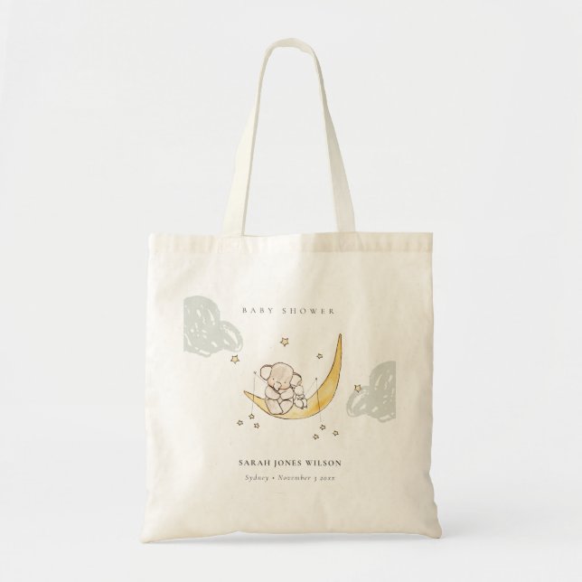 Niedliche Mondstars Elephant Bunny Neutral Baby Sh Tragetasche (Vorne)