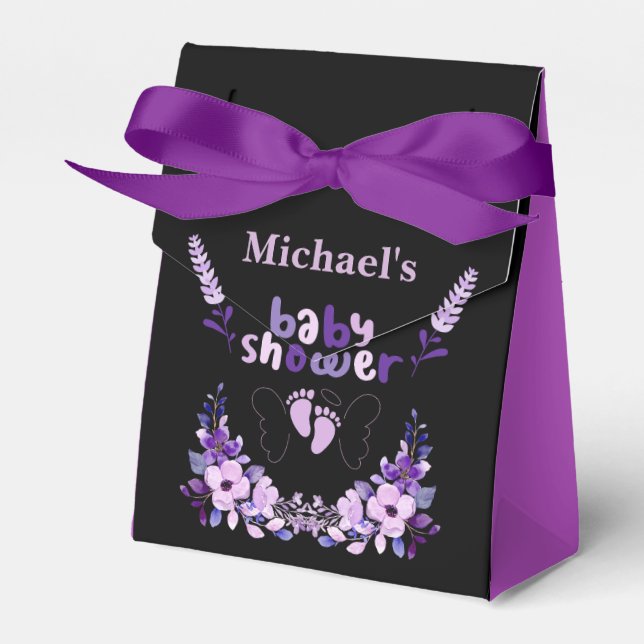 Niedliche Monogram Baby-Dusche Geschenkschachtel (Vorderseite)