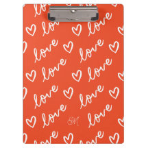 Niedliche Monogram Red Letters Liebe & Heart Doodl