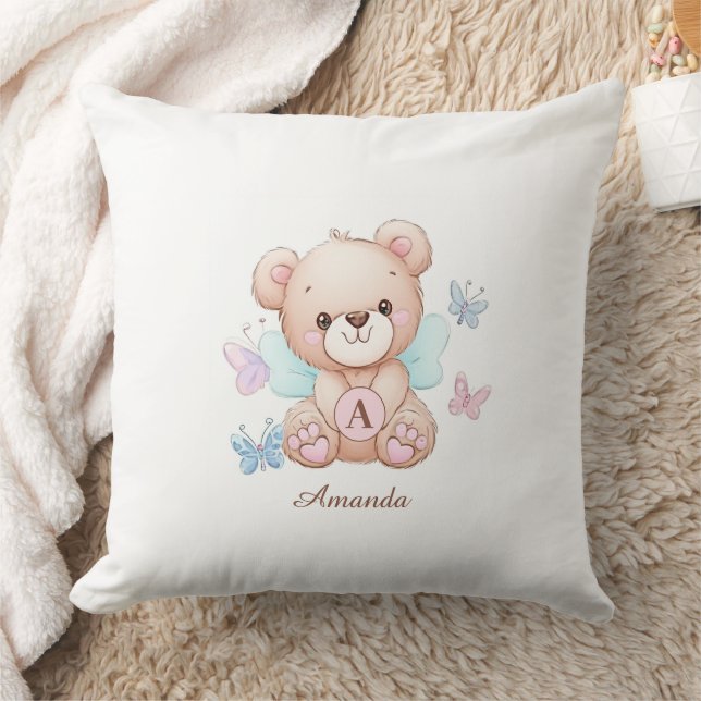 Niedliche Monogramm Name Baby Pilze Kissen (Decke)