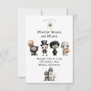 Niedliche Monster Brunch & Munch-Party Einladung