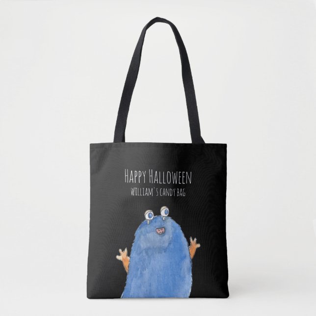 Niedliche Monster Candy Monogram Custom Halloween  Tasche (Vorderseite)