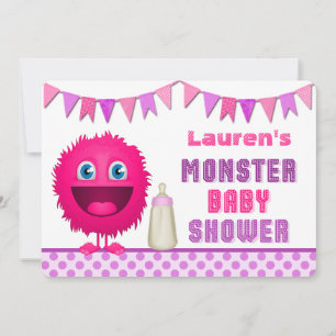 Niedliche Monster Girl Babydusche Einladung