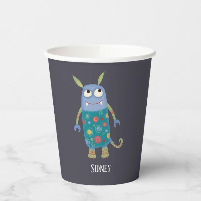 Niedliche Monster Personalisiert Pappbecher (Links)