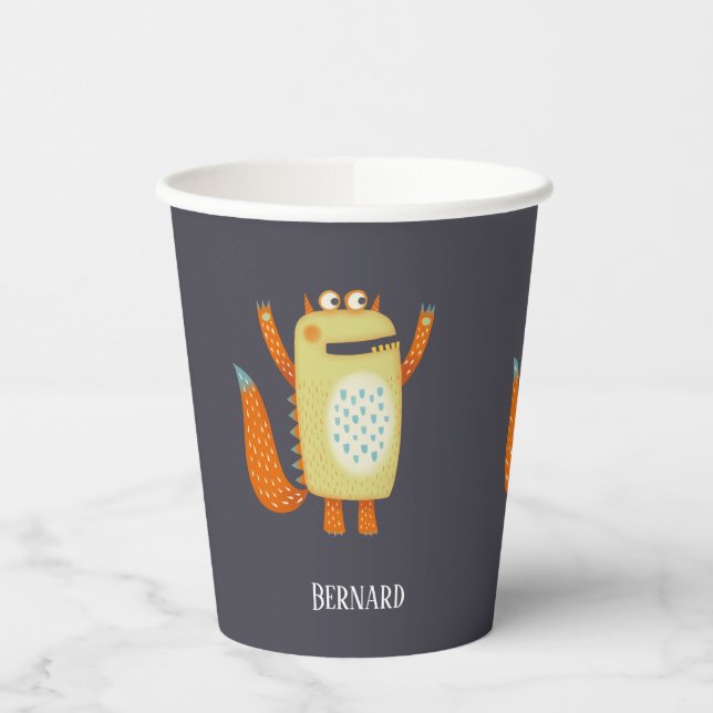 Niedliche Monster Personalisiert Pappbecher (Links)