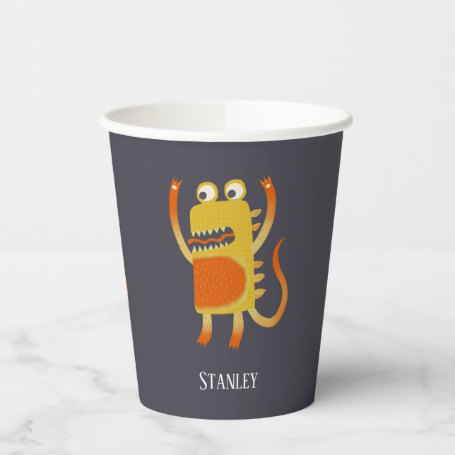 Niedliche Monster Personalisiert Pappbecher (Links)
