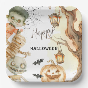 Niedliche Monster Spooktacular Kids Halloween-Part Pappteller