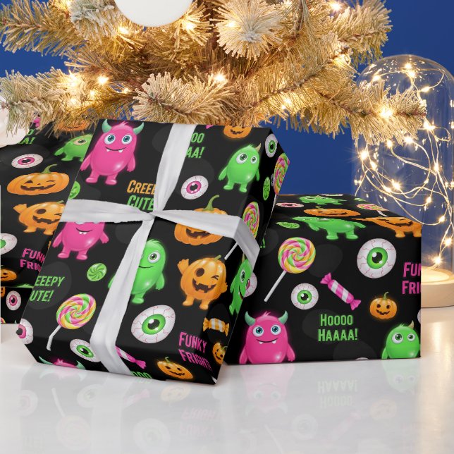 "Niedliche" Monster und Halloween Spaß nahtlos Geschenkpapier (Feiertage)