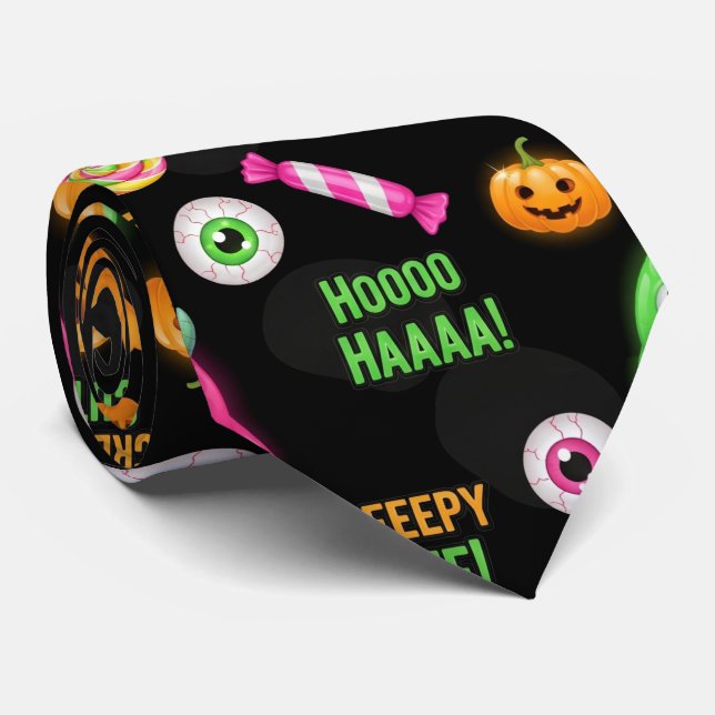 "Niedliche" Monster und Halloween Spaß nahtlos Krawatte (Gerollt)