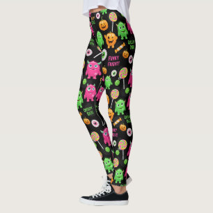"Niedliche" Monster und Halloween Spaß nahtlos Leggings