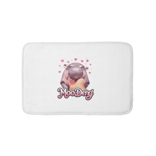 Niedliche Moo Deng Hippo Girlie Hearts für Mädchen Badematte