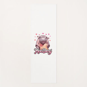 Niedliche Moo Deng Hippo Girlie Hearts für Mädchen Yogamatte