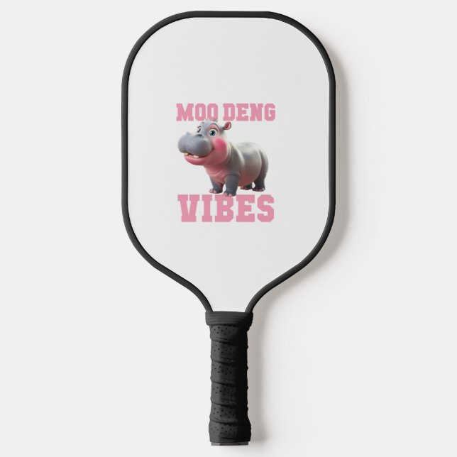 Niedliche MOO DENG VIBES Nur Baby Hippo Kindergart Pickleball Schläger (Vorderseite)