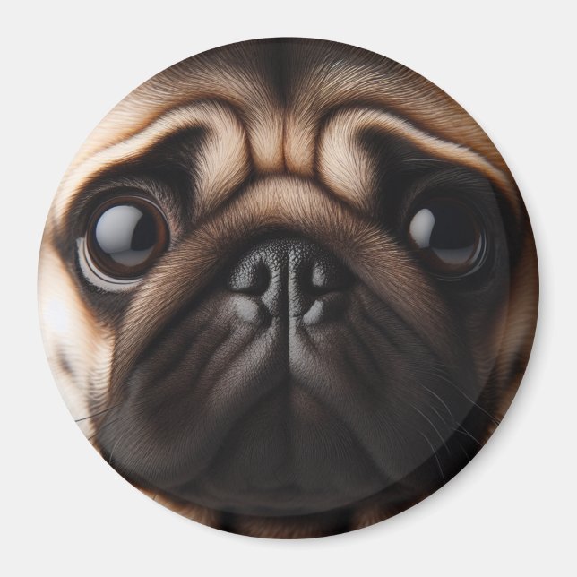 Niedliche Mops Face Mops Hunde Magnet (Vorne)