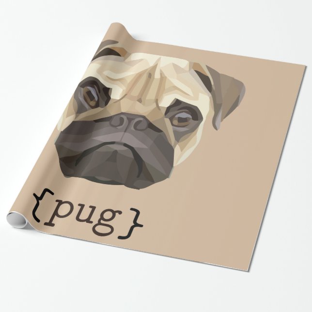 Niedliche Mops-Gesichtserkennung Geschenkpapier (Ungerollt)