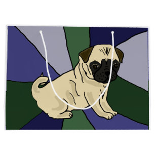 Niedliche Mops-Welpen-Hundegeschenk-Tasche Große Geschenktüte