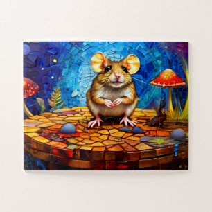 Niedliche Mosaikfeldmäuse Vivid farbiges Puzzle