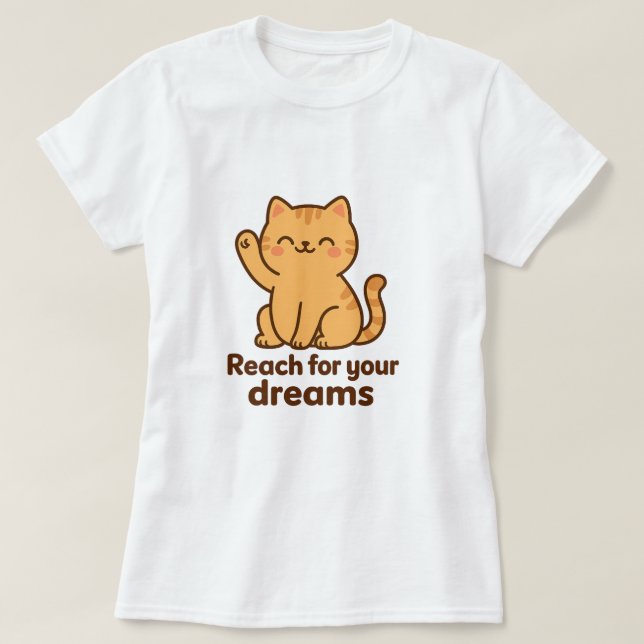 Niedliche Motivierend Katze | Kawaii Positive Vibe T-Shirt (Design vorne)