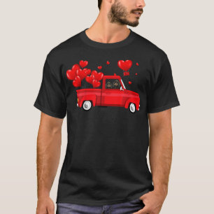 Niedliche Motorradfahrer Red Truck Liebe Valentine T-Shirt