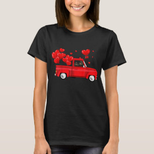 Niedliche Motorradfahrer Red Truck Liebe Valentine T-Shirt