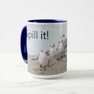 Niedliche Möwe verbreitet Klatsch Tasse Becher