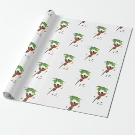Niedliche Mühle mit braunem Wingerpapier Geschenkpapier