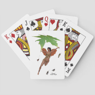 Niedliche Mühle mit braunen Flügeln, die Karten sp Spielkarten