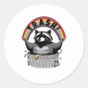 Niedliche Müllhalde Panda Raccoon Rettete Müllhald Runder Aufkleber