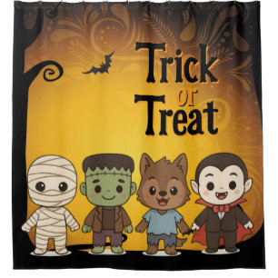 Niedliche Mumie, Frankenstein, Dracula, Werwolf Duschvorhang