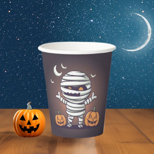 Niedliche Mummy Illustration Halloween-Papiertasse Pappbecher (Von Creator hochgeladen)