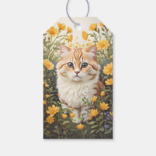 Niedliche Munchkin-Kat- und Buttercup-Blume Geschenkanhänger