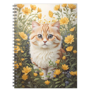 Niedliche Munchkin-Kat- und Buttercup-Blume Notizblock