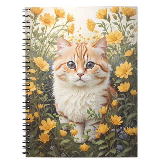 Niedliche Munchkin-Kat- und Buttercup-Blume Notizblock (Vorderseite)