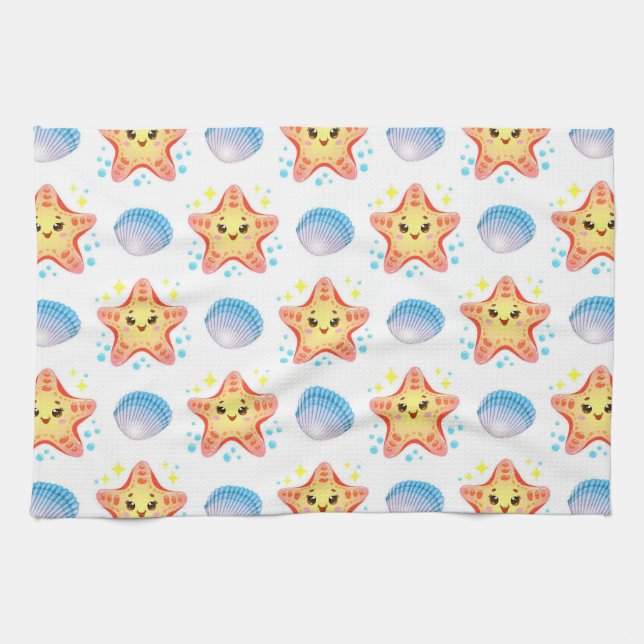 Niedliche Muscheln Geschirrtuch (Horizontal)