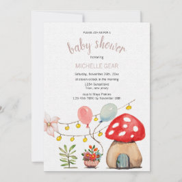 Niedliche Mushroom-Aquarellbilder Einladung