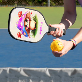 Niedliche Mushroom-Illustration Pickleball Schläger