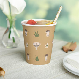 Niedliche Mushroom-Musterpapiergruppen Pappbecher