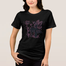 Niedliche Mushroom und Blume Tri-Blend Shirt