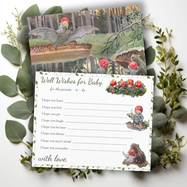 Niedliche Mushroom Woodland Babyduschenkarte (Von Creator hochgeladen)