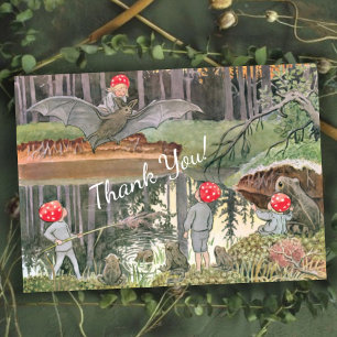 Niedliche Mushroom Woodland Frog Kinderdusche Dankeskarte