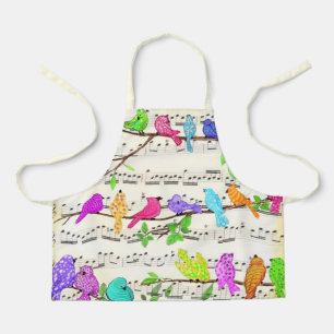 Niedliche Musical Birds Schürze Happy Music
