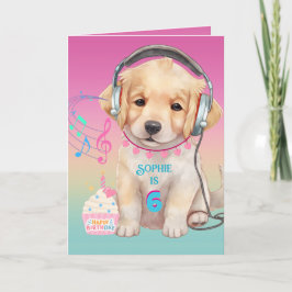 Niedliche Musik Lounge Golden Retriever Personalis Karte