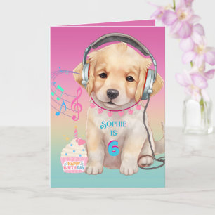 Niedliche Musik Lounge Golden Retriever Personalis Karte