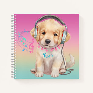 Niedliche Musik Lounge Golden Retriever Personalis Notizbuch