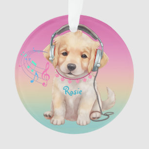 Niedliche Musik Lounge Golden Retriever Personalis Ornament