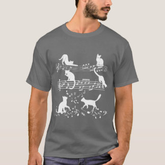 Niedliche Musik Lover Piano Kat spielen auf Musika T-Shirt