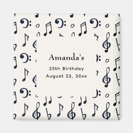 Niedliche musikalische Note Muster Geburtstag Magnet